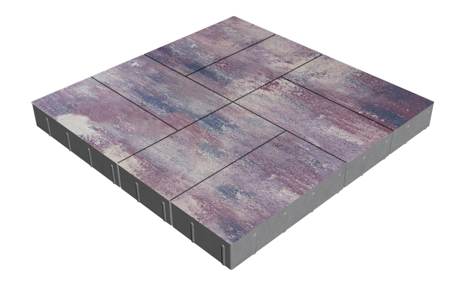 Плитка тротуарная SteinRus Грас Б.4.П.8, гладкая, Каратау, 400*200*80 мм