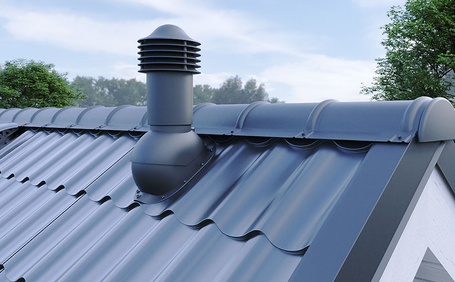 Труба вентиляционная Viotto для мягкой кровли при монтаже d=150 мм утепленная, RAL 6005 зеленый