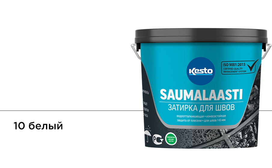 Затирка для швов Kesto Saumalaasti, 10 белый, 10 кг
