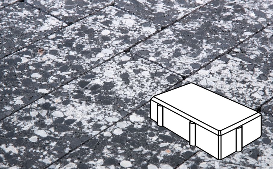 Плитка тротуарная Готика, Granite FINO, Брусчатка Б.2.П.6, Диорит, 200*100*60 мм