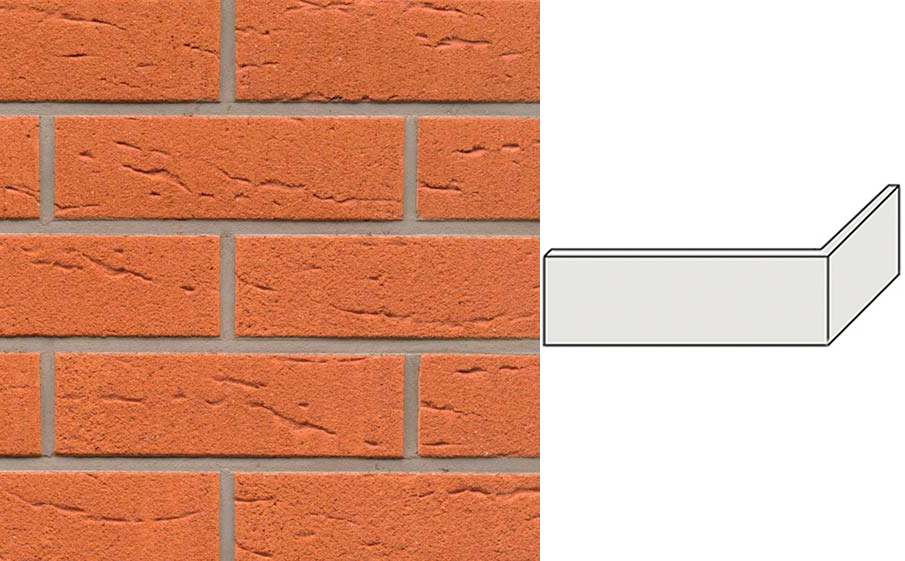 Клинкерная плитка угловая ручной формовки Feldhaus Klinker NF 9 W227 terracotta rustico 240*71*115*9 мм