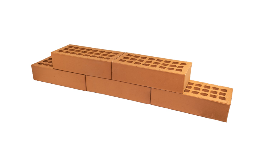 Кирпич облицовочный Губский КЗ, гладкий, морковный, 250*120*65 мм