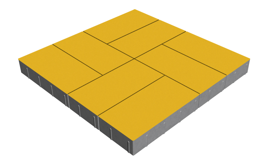 Плитка тротуарная SteinRus Грас Б.4.П.8, гладкая, желтый, 400*200*80 мм