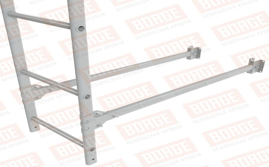 Лестница фасадная Borge (верхняя секция) оцинкованная RAL 9006, 1,8 м