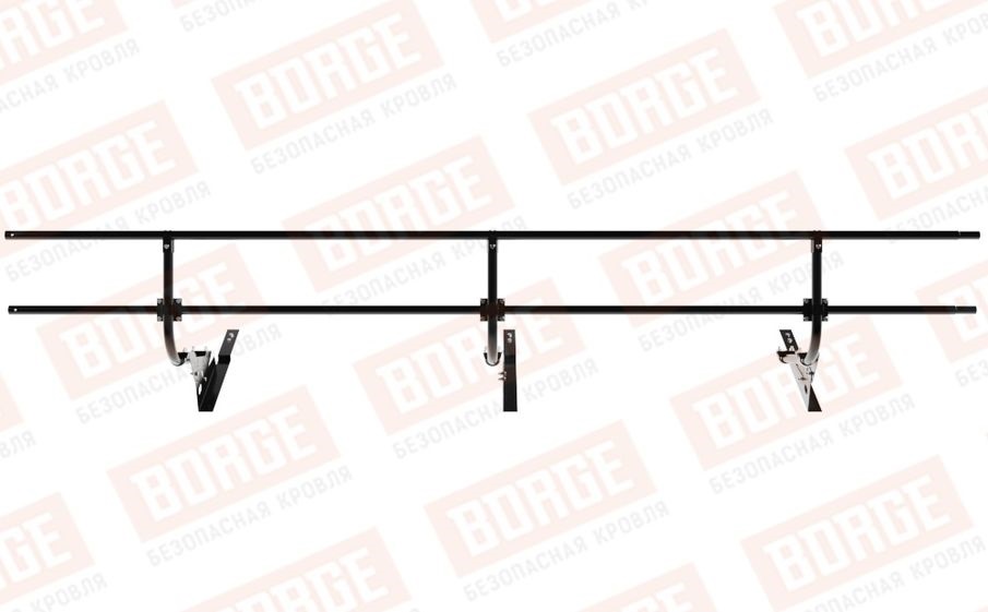 Кровельное ограждение Borge для черепичной кровли оцинкованное RAL 9005, 300*60 см