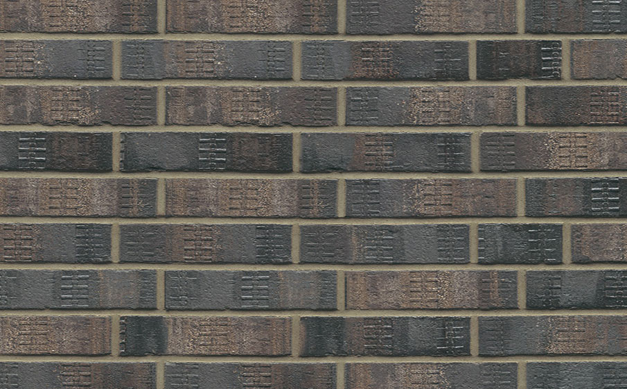 Кирпич клинкерный Westerwaelder Klinker Nr 15F Schwarz-bunt Edelglanz bes. Fuss., 240*115*52 мм