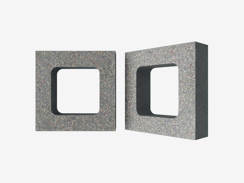 Декоративный бриз-блок Mesterra Кобого / Cobogo 0401, серый LUX, 250*250*90 мм