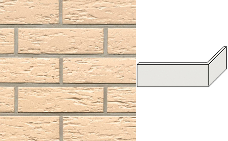 Клинкерная плитка угловая ручной формовки Feldhaus Klinker NF 9 W140 perla senso 240*71*115*9 мм