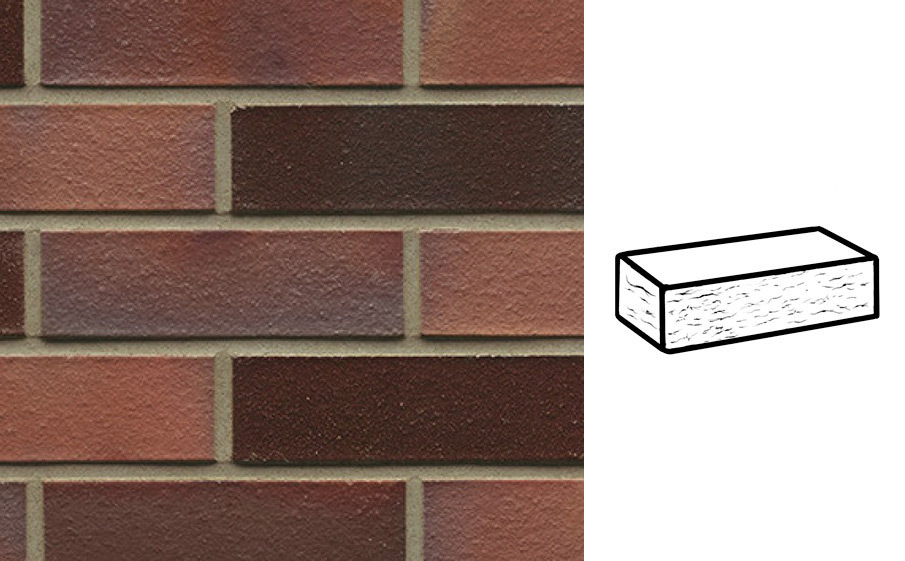 Кирпич клинкерный Muhr 04EG Rotbraun-bunt Edelglanz рустик, 240*115*71 мм