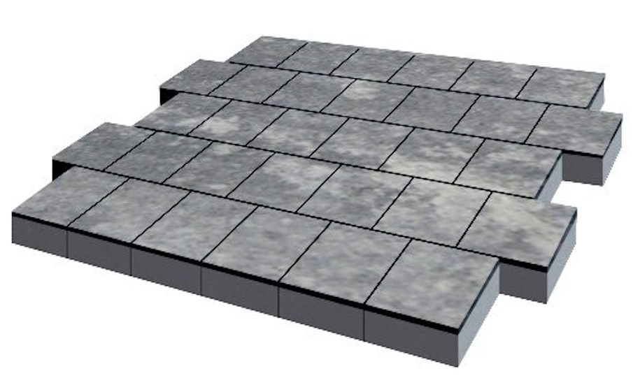 Плитка тротуарная SteinRus Виго В.3.К.8 гладкая, ColorMix Актау, 200*200*80 мм
