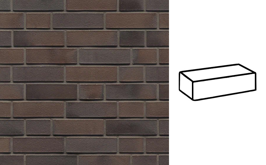 Кирпич клинкерный Westerwaelder Klinker WK 833A, Schwarz-braun, 240*55*71 мм