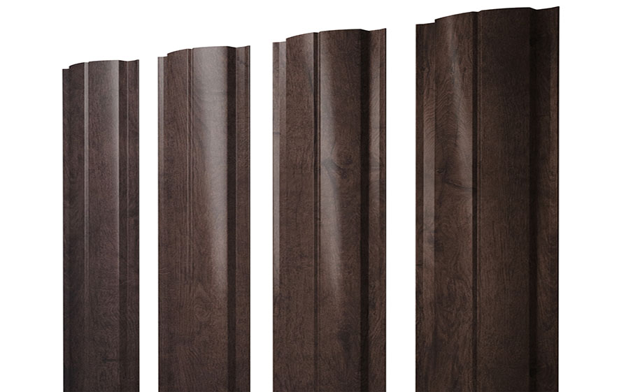 Штакетник Полукруглый Slim 0,45 Print Double Premium Antique Wood
