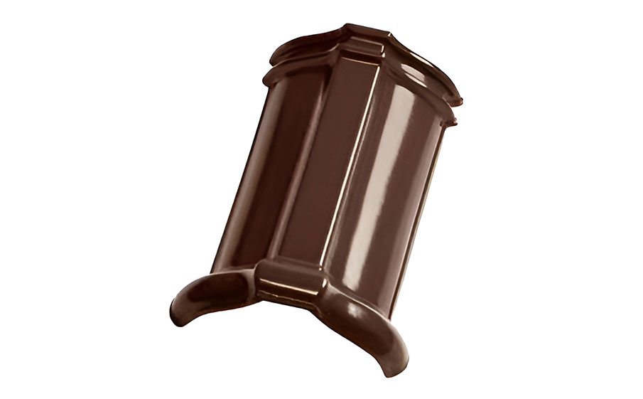 Керамическая черепица конек шпунтованный №2 TONDACH Samba 11 (Sensaton 11), Brown glazed