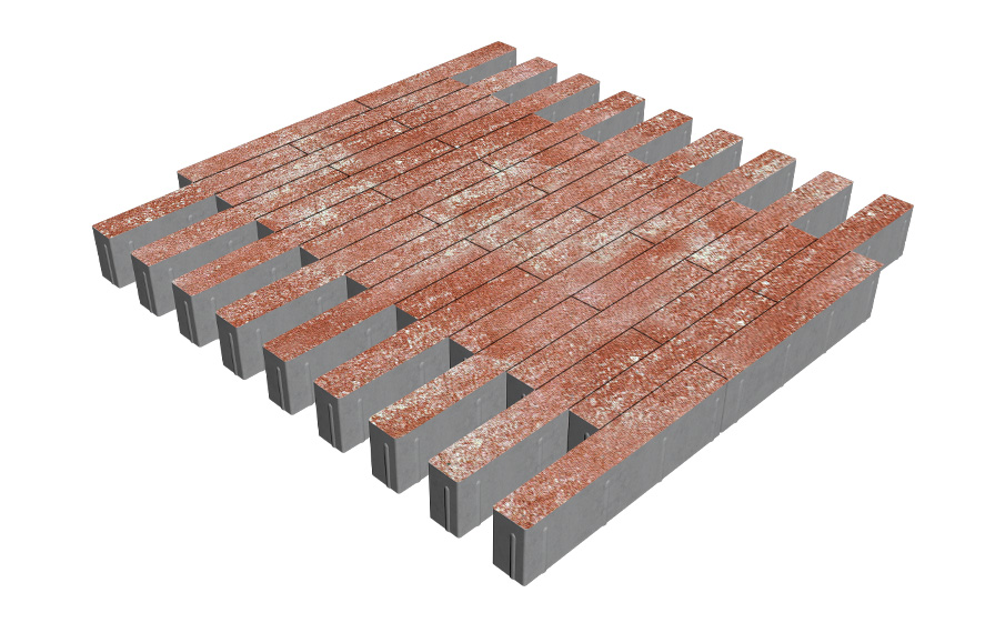 Плитка тротуарная SteinRus Кроссбар Хэви Б.13(Б).П.10, Native, Порто, 420*60*100 мм