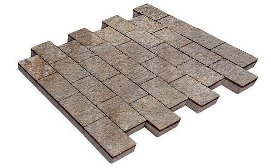 Плитка тротуарная SteinRus Севилья В.8.П.8, Old-age, ColorMix Берилл, 300*150*80 мм