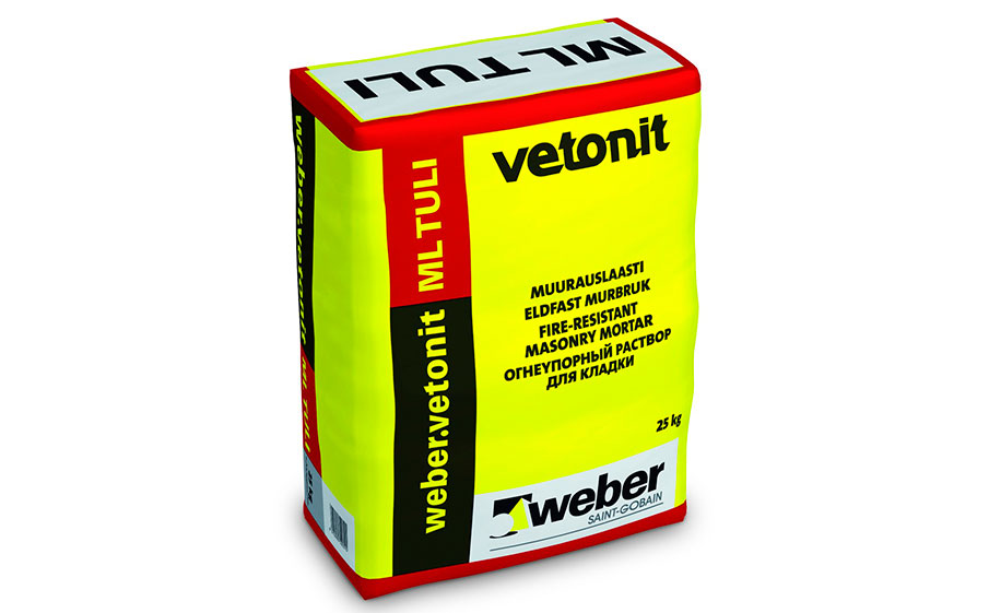 Огнеупорный раствор weber.vetonit ML Tuli для кладки топок 25 кг
