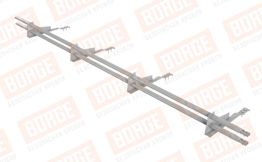 Снегозадержатель трубчатый Borge для черепичной кровли оцинкованный RAL 9006, 3 м