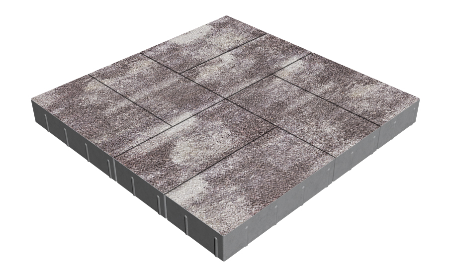 Плитка тротуарная SteinRus Грас Б.4.П.8, Antico, Браун, 400*200*80 мм