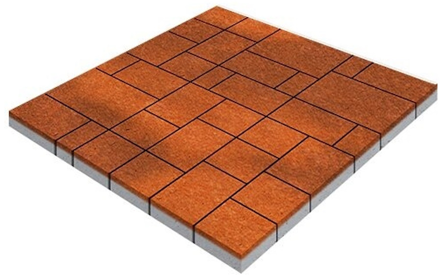 Плитка тротуарная SteinRus, Инсбрук Альпен Б.7.Псм.6, Native, ColorMix Брук, толщина 60 мм