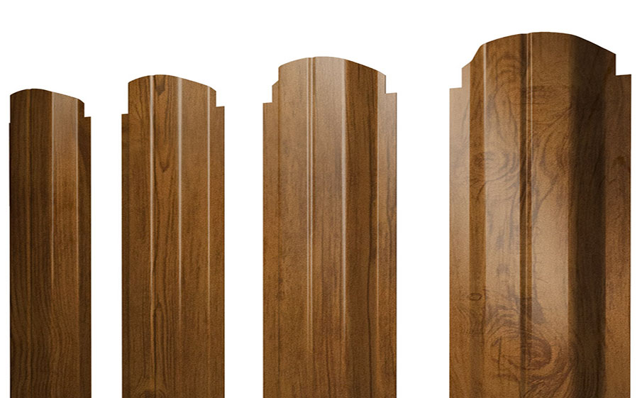 Штакетник П-образный В фигурный Print Elite Golden Wood