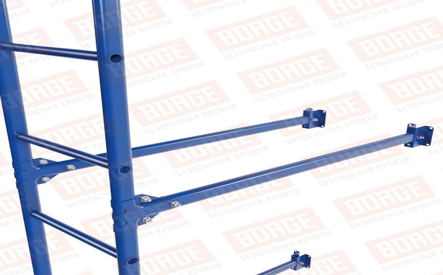 Лестница фасадная Borge (нижняя секция) оцинкованная RAL 5005, 2,7 м