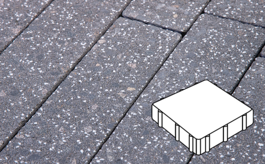 Плитка тротуарная Готика, Granite FINERRO, Квадрат Б.3.К.6, Ильменит, 300*300*60 мм
