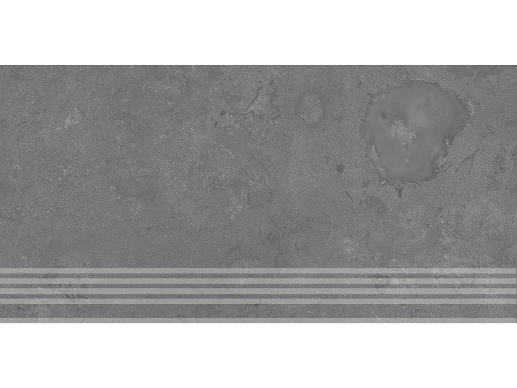 Ступень KERAMA MARAZZI Про Лаймстоун серый темный натуральный обрезная, 600*300*9 мм