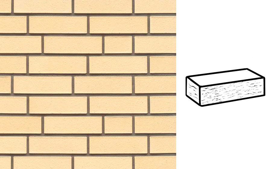 Кирпич клинкерный Muhr 35 Creme nuanciert рустик, 240*115*71 мм
