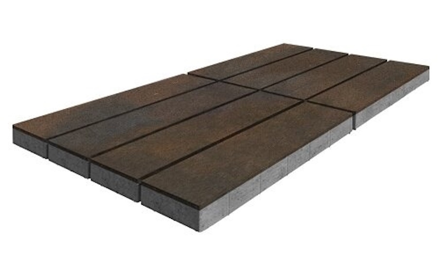 Плитка тротуарная SteinRus, Гранада Б.7.П.8 Native, ColorMix Штайнрус, 600*200*80 мм