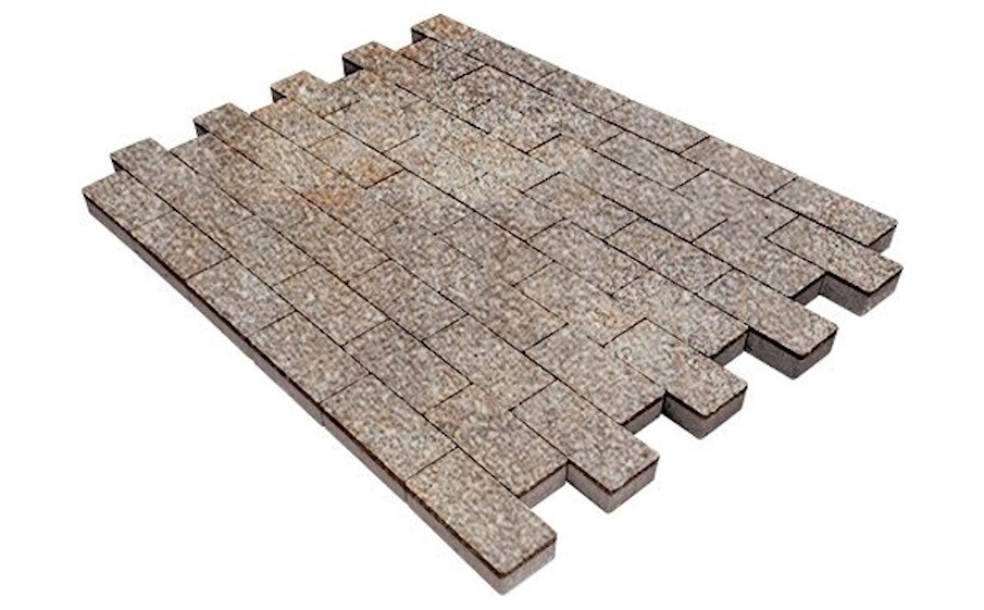 Плитка тротуарная SteinRus Прямоугольник А.6.П.4 Native, ColorMix Берилл, 200*100*40 мм