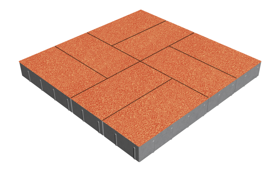 Плитка тротуарная SteinRus Грас Б.4.П.8, Antico, оранжевый, 400*200*80 мм