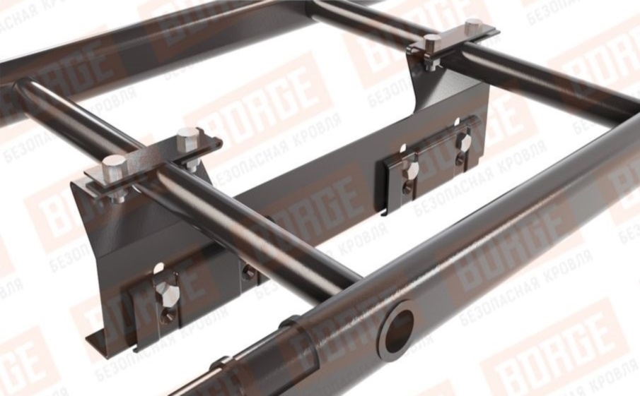 Лестница кровельная Borge для фальцевой кровли оцинкованная RAL 8019, 2,7 м