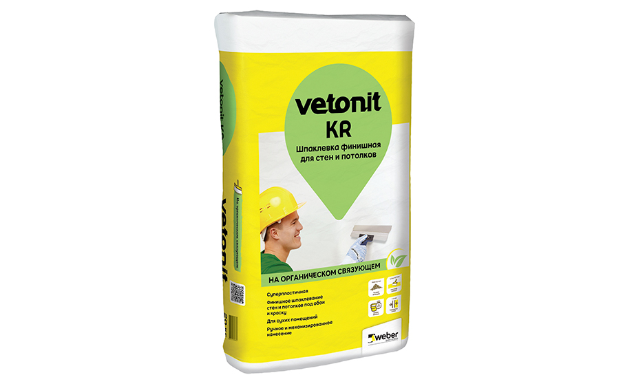 Финишная шпаклевка weber.vetonit KR, белый, 25кг