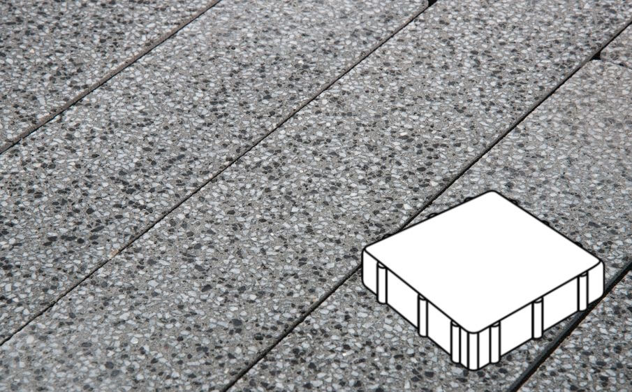Плитка тротуарная Готика, Granite FINO, Квадрат В.3.К.8, Белла Уайт, 300*300*80 мм