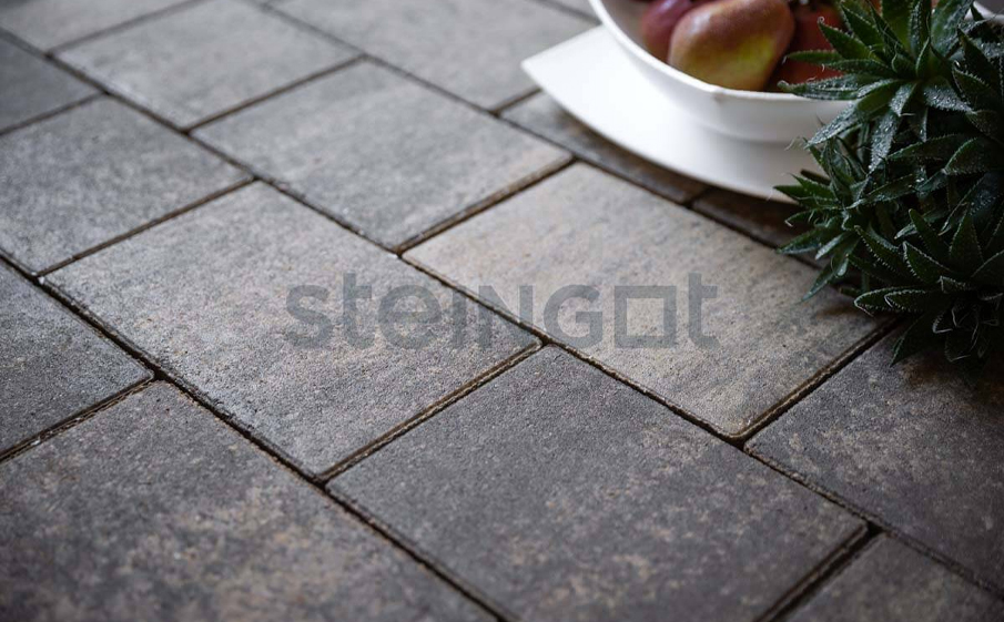 Плитка тротуарная Steingot Колормикс, Новый город, Графитовый камень (Stein Black), комплект 3 шт, толщина 40 мм
