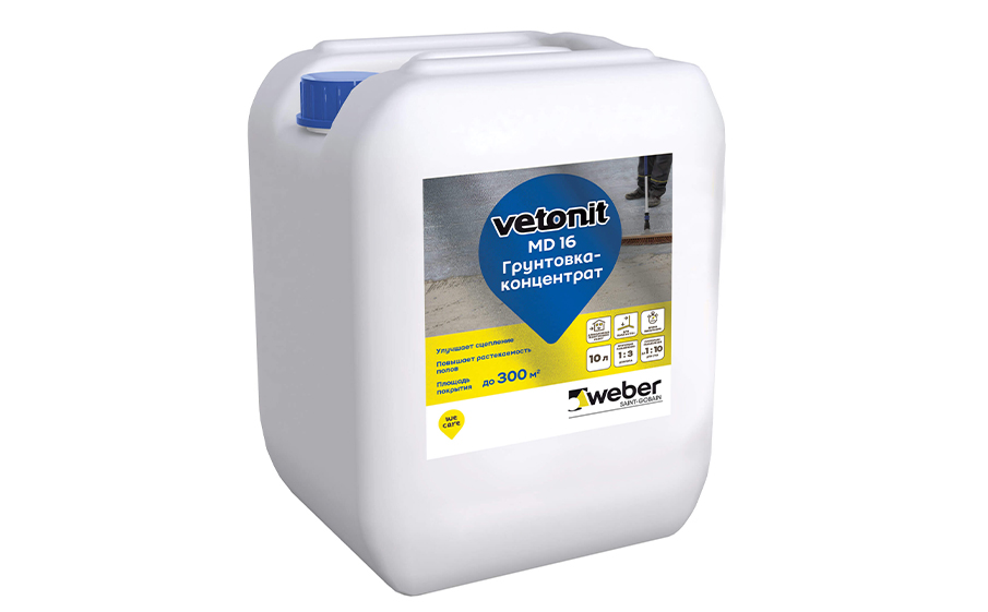 Грунтовка-концентрат weber.vetonit MD16, белый, 10 л