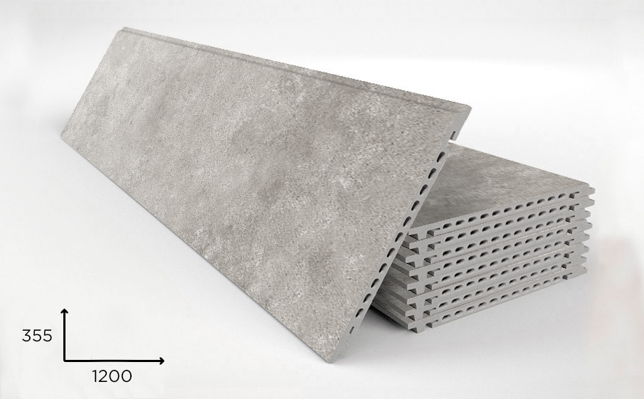 Керамогранитная плита Faveker GA16 для НФС, Urban Gris, 1200*355*18 мм