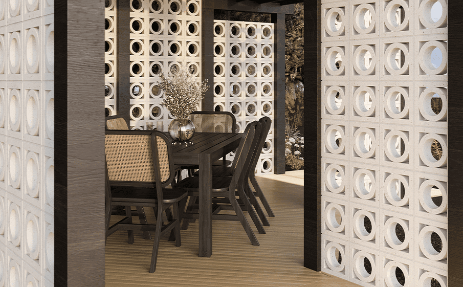 Декоративный бриз-блок Mesterra Кобого / Cobogo 0101, под покраску, 250*250*50 мм