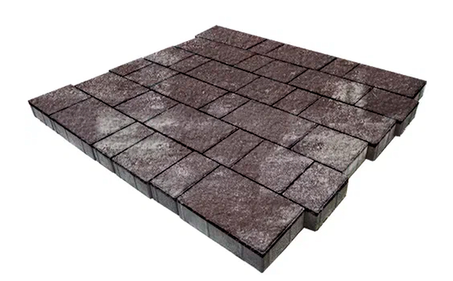 Плитка тротуарная SteinRus Бергамо А.6.Псм.4, Antico, ColorMix Браун, толщина 40 мм