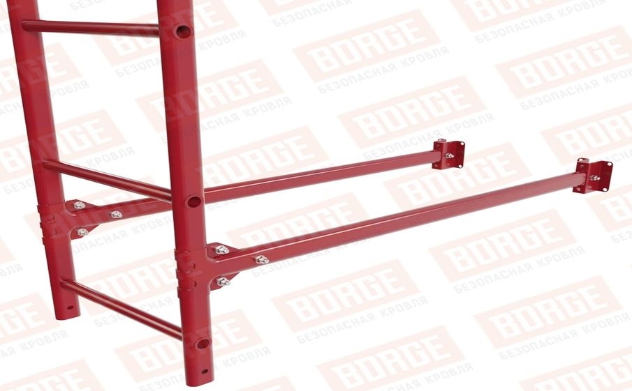 Лестница фасадная Borge (верхняя секция) оцинкованная RAL 3003, 2,7 м