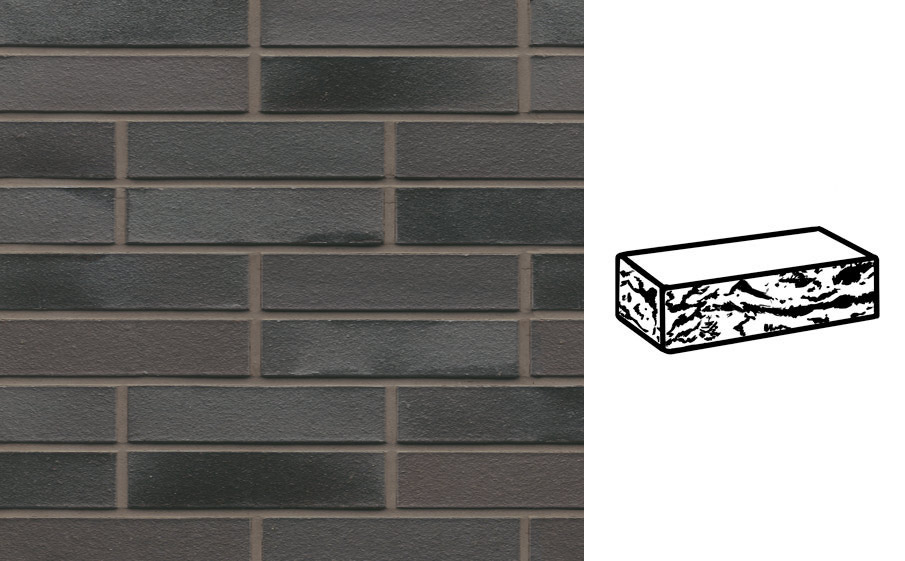Кирпич клинкерный Muhr 15 Schwarz-bunt Edelglanz готик, 240*115*52 мм