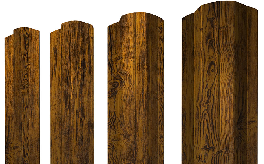 Штакетник М-образный А фигурный 0,45 Print Premium Golden Wood Fresh