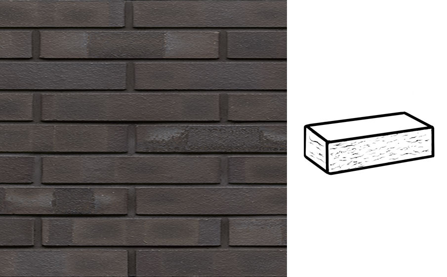 Кирпич клинкерный Muhr 05 KS Eisenschmelz Schwarzbraun Kohle Spezial рустик, 290*90*40 мм