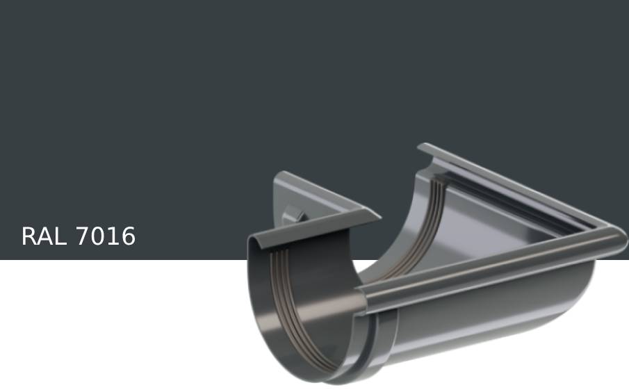 Угол желоба внешний KROP PVC 90 градусов для системы D 130/90 мм, RAL 7016