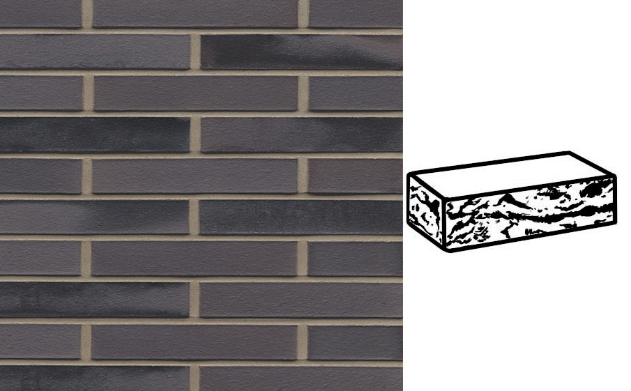 Кирпич клинкерный Muhr 15 Schwarz-bunt Edelglanz готик, 290*90*52 мм