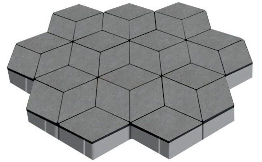 Плитка тротуарная SteinRus Полярная звезда Б.5.Ф.8, гладкая, серый, 250*150*60 мм