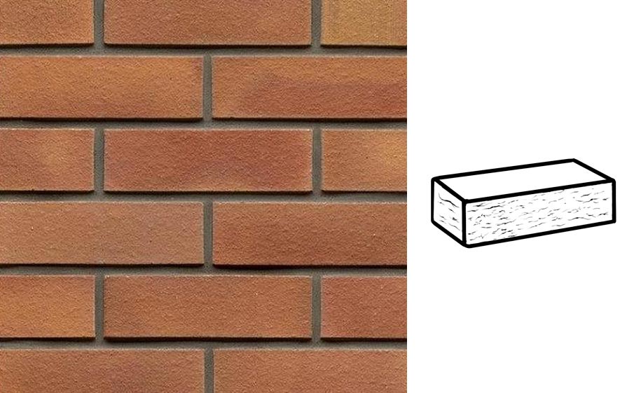 Кирпич клинкерный Muhr 08 Lachsrot рустик, 240*55*71 мм
