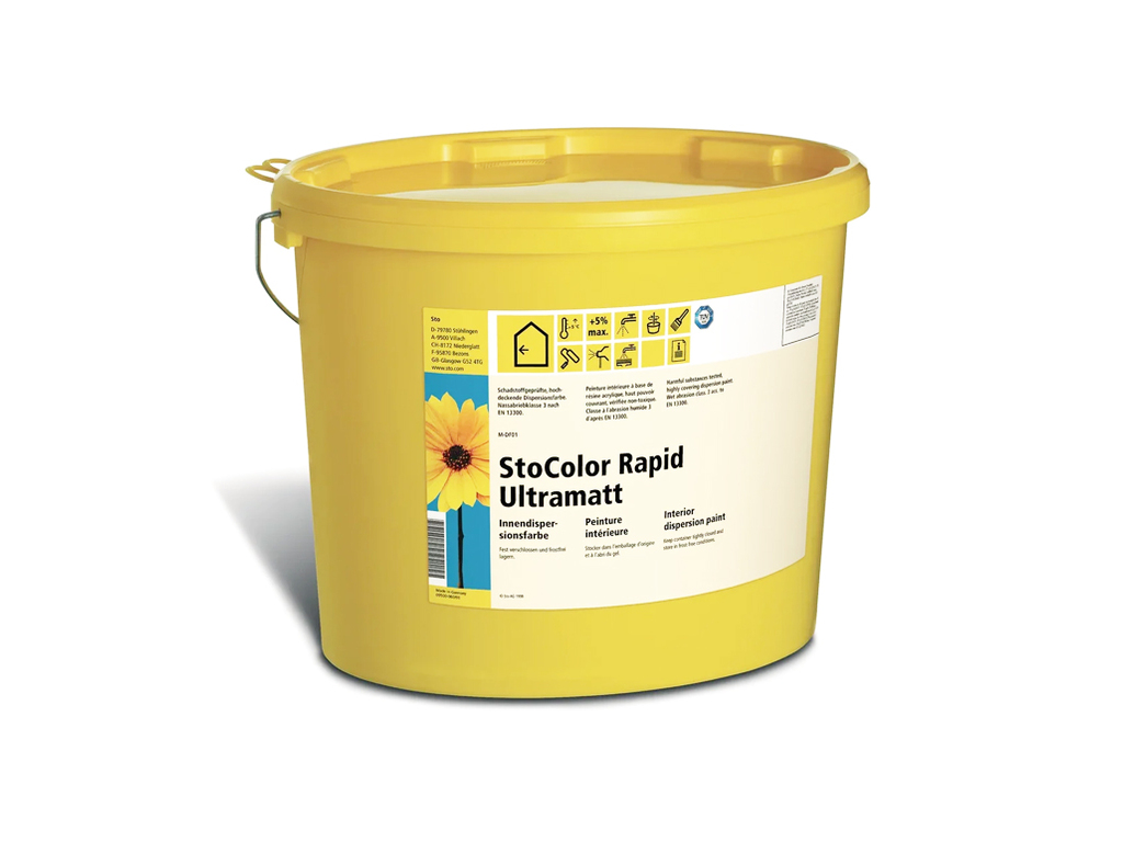 Интерьерная глубокоматовая краска StoColor Rapid Ultramatt weiss, белая, 15 л