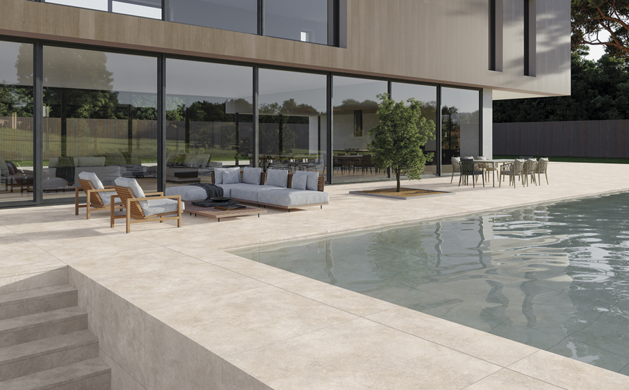 Ступень с прямым носиком EXAGRES Provenza Navona, 1200*330*30*12 мм