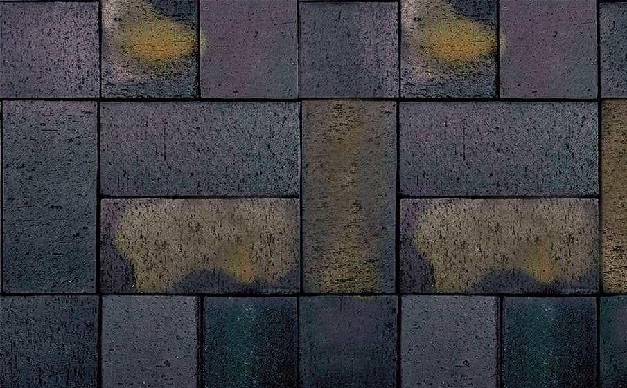 Клинкерная брусчатка Roben Schwabing schwarz-buntgeflammt gefast, 200*100*52 мм